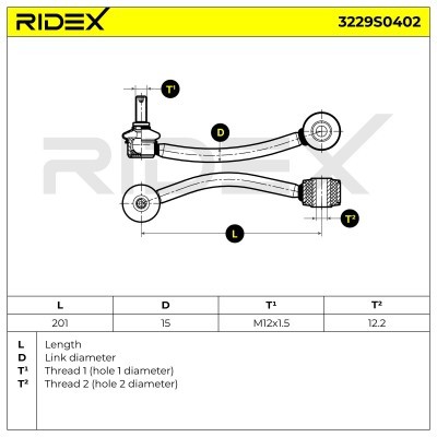 Stabilizer Link RIDEX 3229S0402 3229S0402 - photo 9