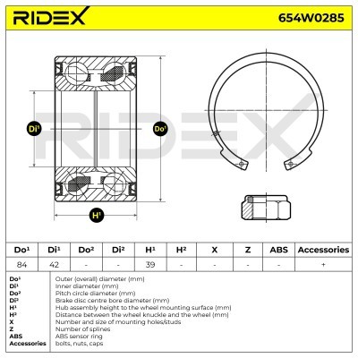 Wheel Bearing RIDEX 654W0285 654W0285 - photo 7