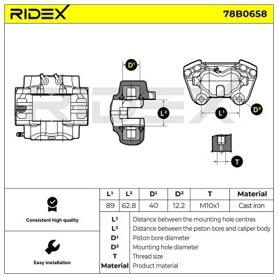Brake Caliper RIDEX 78B0658 78B0658 - photo 6