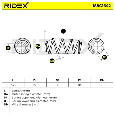 Suspension Spring RIDEX 188C1642 188C1642 - photo 5