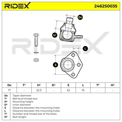 Ball Joint RIDEX 2462S0035 2462S0035 - photo 7