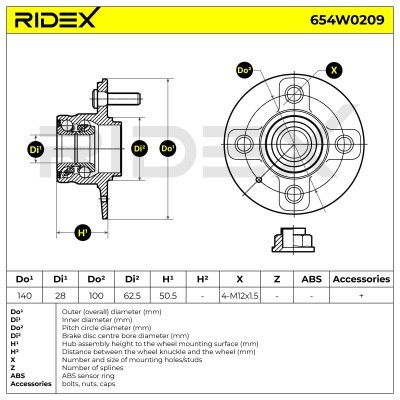 Wheel Bearing RIDEX 654W0209 654W0209 - photo 2