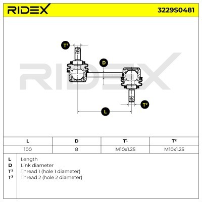 Stabilizer Link RIDEX 3229S0481 3229S0481 - photo 5