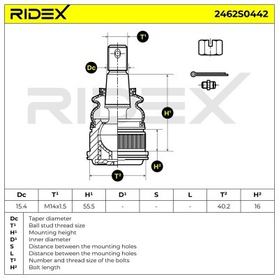 Ball Joint RIDEX 2462S0442 2462S0442 - photo 6