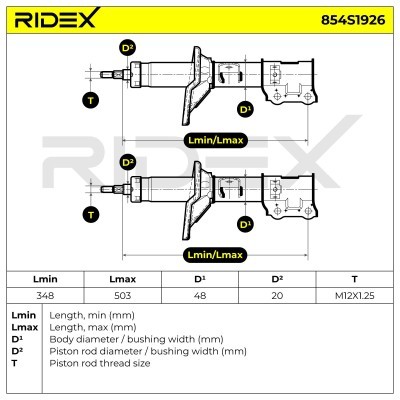 Shock Absorber RIDEX 854S1926 854S1926 - photo 4