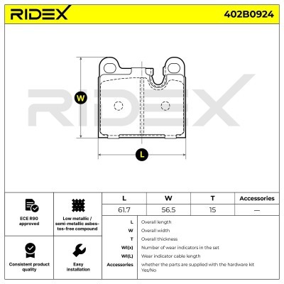 Brake Pads Set RIDEX 402B0924 402B0924 - photo 7