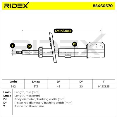 Shock Absorber RIDEX 854S0570 854S0570 - photo 8