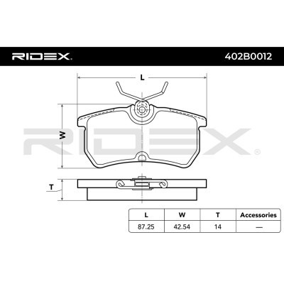 Brake Pads Set RIDEX 402B0012 402B0012 - photo 3