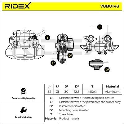 Brake Caliper RIDEX 78B0143 78B0143 - photo 6