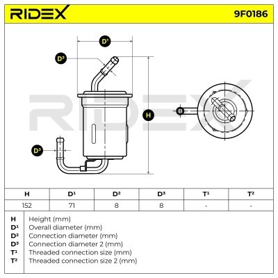 Fuel Filter RIDEX 9F0186 9F0186 - photo 4