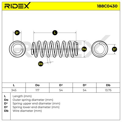 Suspension Spring RIDEX 188C0430 188C0430 - photo 5