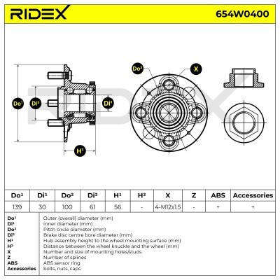 Wheel Bearing RIDEX 654W0400 654W0400 - photo 2