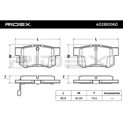 Brake Pads Set RIDEX 402B0060 402B0060 - photo 3