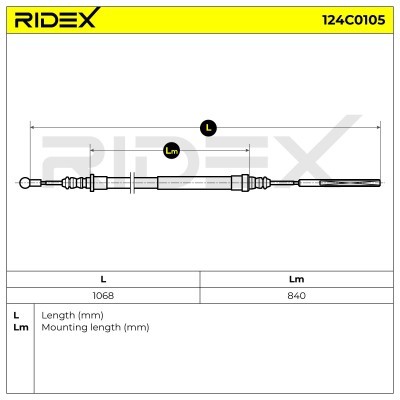Cable Pull, Parking Brake RIDEX 124C0105 124C0105 - photo 6