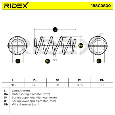 Suspension Spring RIDEX 188C0800 188C0800 - photo 4