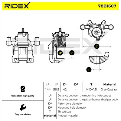 Brake Caliper RIDEX 78B1607 78B1607 - photo 6
