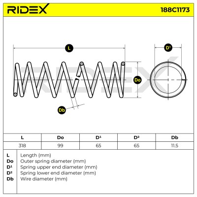 Suspension Spring RIDEX 188C1173 188C1173 - photo 5
