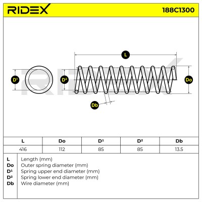 Suspension Spring RIDEX 188C1300 188C1300 - photo 5
