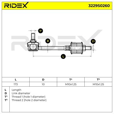 Stabilizer Link RIDEX 3229S0260 3229S0260 - photo 6