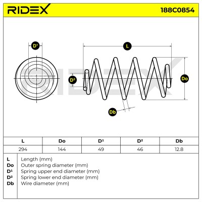 Suspension Spring RIDEX 188C0854 188C0854 - photo 5