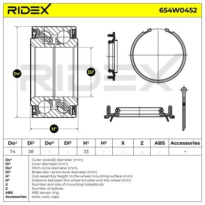 Wheel Bearing RIDEX 654W0452 654W0452 - photo 2