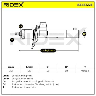 Shock Absorber RIDEX 854S1225 854S1225 - photo 5