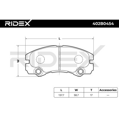 Brake Pads Set RIDEX 402B0454 402B0454 - photo 2