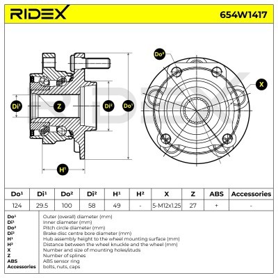 Wheel Bearing RIDEX 654W1417 654W1417 - photo 6