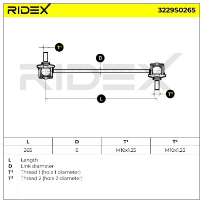 Stabilizer Link RIDEX 3229S0265 3229S0265 - photo 5