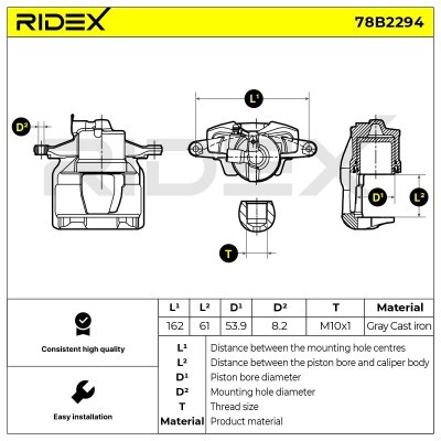 Brake Caliper RIDEX 78B2294 78B2294 - photo 6