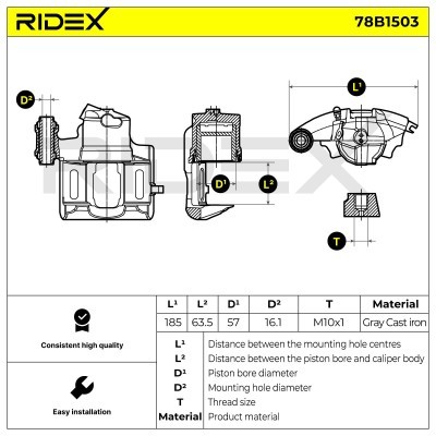 Brake Caliper RIDEX 78B1503 78B1503 - photo 5