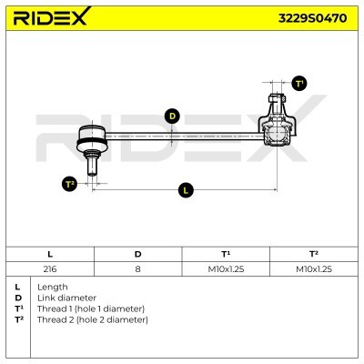 Stabilizer Link RIDEX 3229S0470 3229S0470 - photo 3