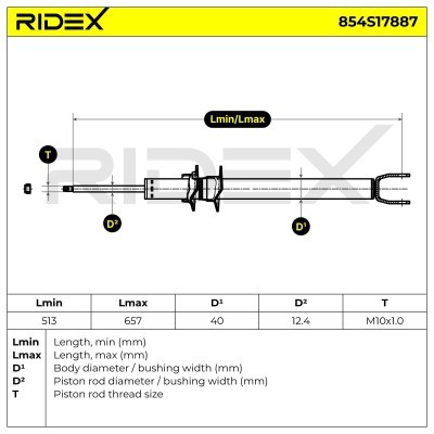 Shock Absorber RIDEX 854S17887 854S17887 - photo 8