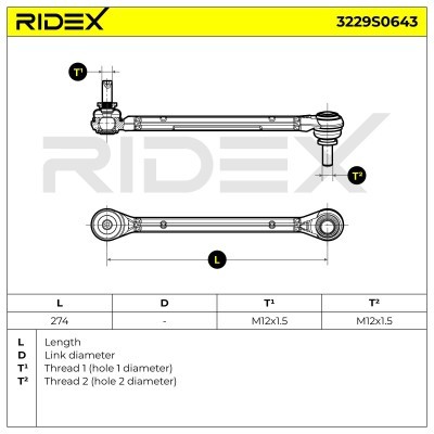 Stabilizer Link RIDEX 3229S0643 3229S0643 - photo 5