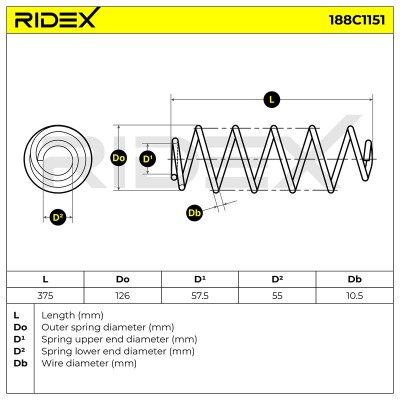Suspension Spring RIDEX 188C1151 188C1151 - photo 4