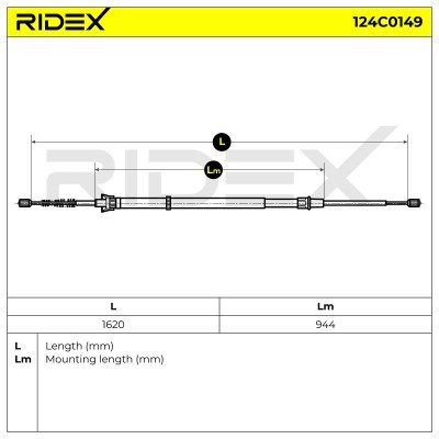 Cable Pull, Parking Brake RIDEX 124C0149 124C0149 - photo 6