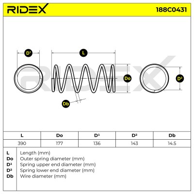 Suspension Spring RIDEX 188C0431 188C0431 - photo 5