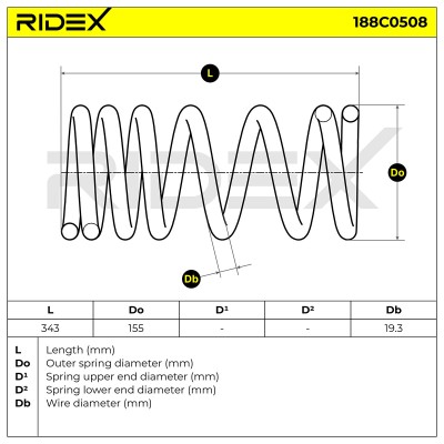Suspension Spring RIDEX 188C0508 188C0508 - photo 5