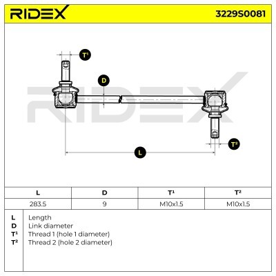 Stabilizer Link RIDEX 3229S0081 3229S0081 - photo 6