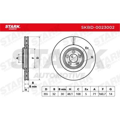 Brake Disc Stark SKBD-0023002 SKBD-0023002 - photo 3