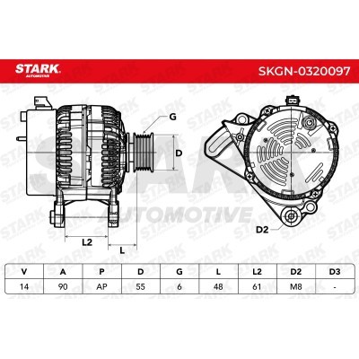 Alternator Stark SKGN-0320097 SKGN-0320097 - photo 6