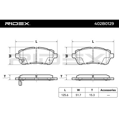 Brake Pads Set RIDEX 402B0129 402B0129 - photo 3