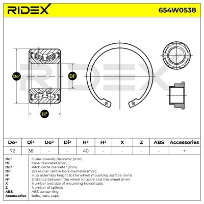 Wheel Bearing RIDEX 654W0538 654W0538 - photo 3