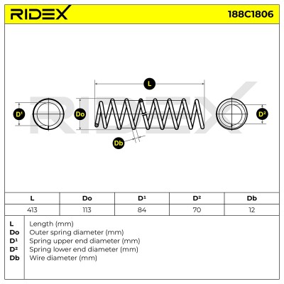 Suspension Spring RIDEX 188C1806 188C1806 - photo 4