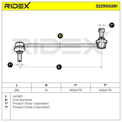 Stabilizer Link RIDEX 3229S0281 3229S0281 - photo 6