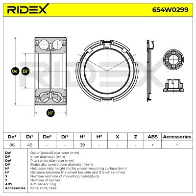 Wheel Bearing RIDEX 654W0299 654W0299 - photo 2