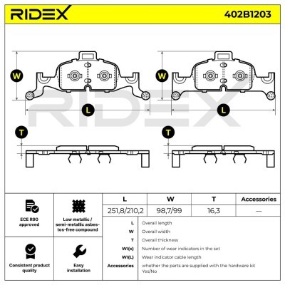 Brake Pads Set RIDEX 402B1203 402B1203 - photo 6