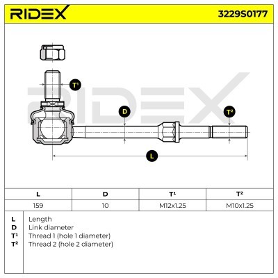 Stabilizer Link RIDEX 3229S0177 3229S0177 - photo 7