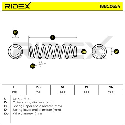 Suspension Spring RIDEX 188C0654 188C0654 - photo 6