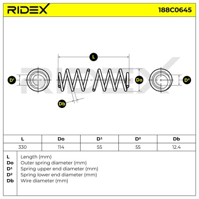 Suspension Spring RIDEX 188C0645 188C0645 - photo 5